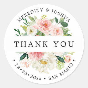 PixDezines H2 Blush Rose Gastgeschenke Hochzeiten Runder Aufkleber