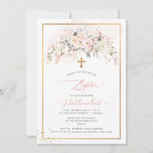PixDezines H2 Blush Rose Taufen Einladung