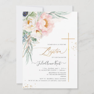 PixDezines H2 Blush White Peonies Taufe Einladung