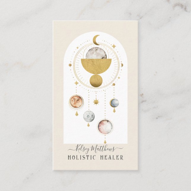 PixDezines H2 Celestial Works Imitate Gold Visitenkarte (Vorderseite)