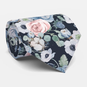 PixDezines H2 Dusty Blue Pink Peonies DIY Farbe Krawatte