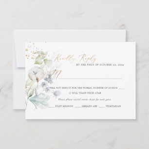 PixDezines H2 Dusty Blue Winter Cotton RSVP Cards Einladung