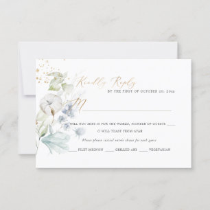 PixDezines H2 Dusty Blue Winter Cotton RSVP Cards Einladung