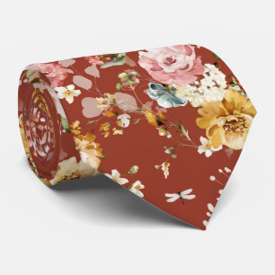 PixDezines H2 Fall Garden Blume Neck Tie Krawatte