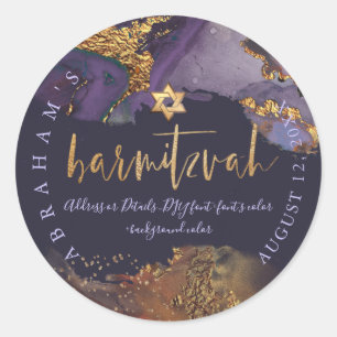 PixDezines H2 Galaxy Moderne Abstrakte Bar Mitzvah Runder Aufkleber
