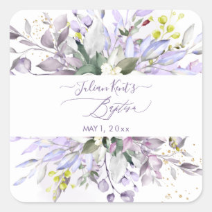 PixDezines H2 Lilac Lila Eukalyptus Taufen Squa Quadratischer Aufkleber