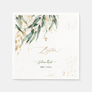 PixDezines H2 Lush Green Willow Eukalyptus Taufe Serviette