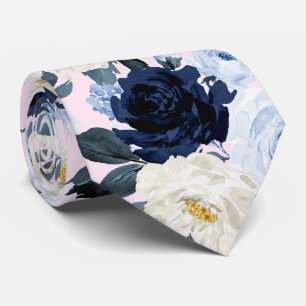 PixDezines H2 Navy+Dusty Blue Rosen Krawatte