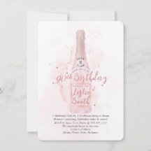 PixDezines H2 Pink Champagne 90 Geburtstag