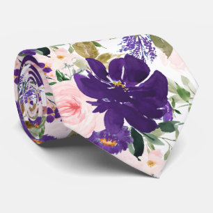 PixDezines H2 Rosarot lila Blumen Krawatte