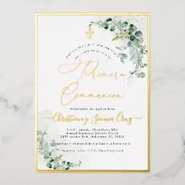 PixDezines H2 Rustikale Eukalyptus Primera Kommuni Folieneinladung