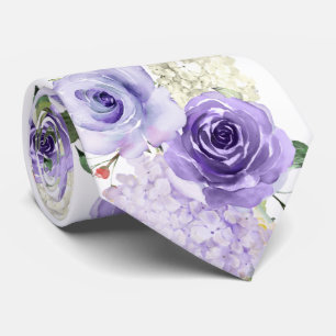 PixDezines H2 Sommer Purpurrosen Hortensie Krawatte