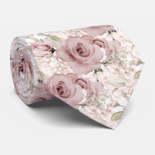 PixDezines H2 Sommer Staubrose Rosen Hortensie Krawatte