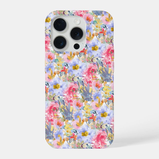 PixDezines H2 Sommerblumen Helle Farbtöne iPhone Hülle (Rückseite)