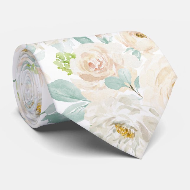 PixDezines H2 Staubblaue Rosen Krawatte (Gerollt)