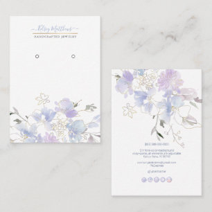 PixDezines H2 Sweetpeas Dusty Blue Visitenkarte