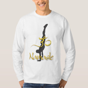 PixDezines Handstand-Pose/Namaste/Om T-Shirt