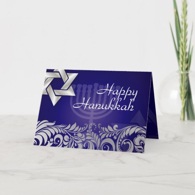 PixDezines Happy Hanukkah Cards Feiertagskarte (Vorderseite)