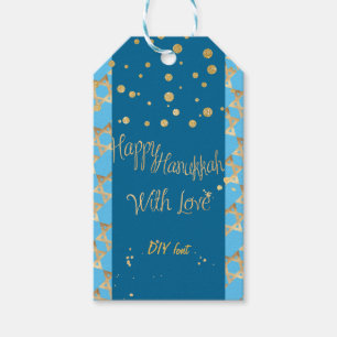 PixDezines Happy Hanukkah/Imitats Gold/DIY-Farben Geschenkanhänger