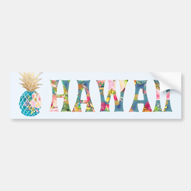 PixDezines Hawaii Ananas Autoaufkleber (Vorne)