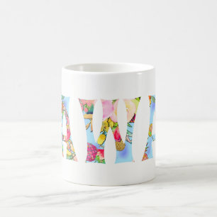 PixDezines Hawaii Ananas Collage Wasserfarbe Kaffeetasse