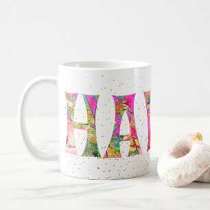 PixDezines Hawaii Ananas Collage Watercolor Kaffeetasse
