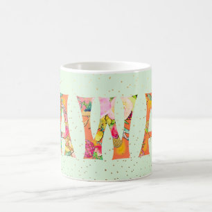 PixDezines Hawaii Ananas-Collagen-Aquarell Kaffeetasse
