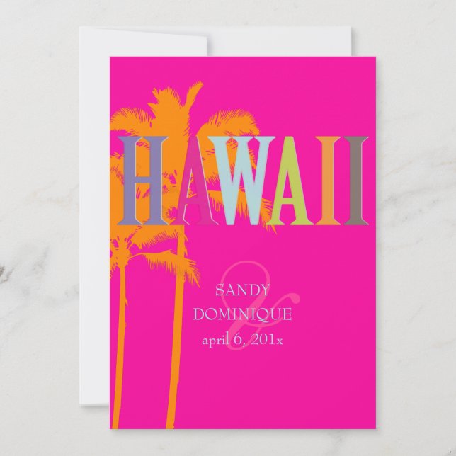 PixDezines hawaii+palms/DIY Hintergrundfarbe Einladung (Vorderseite)