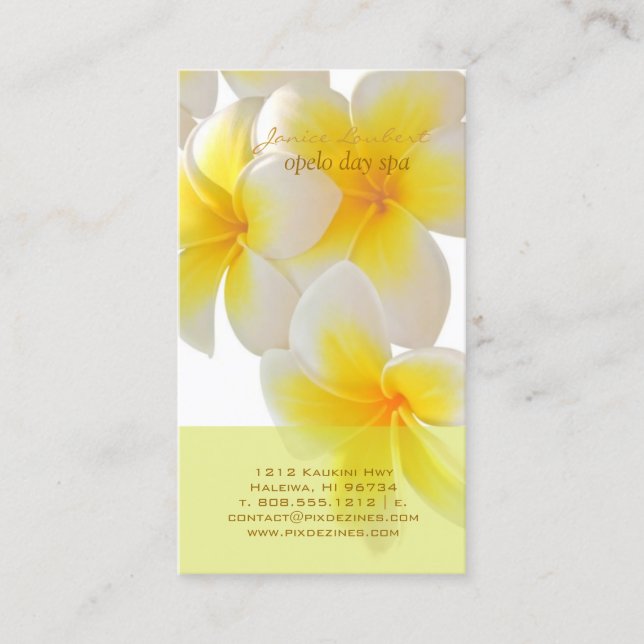 PixDezines Hawaii Plumeria Visitenkarte (Vorderseite)