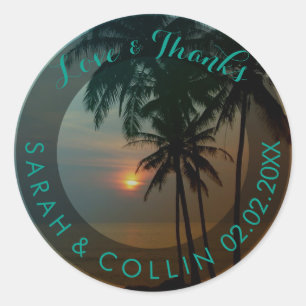 PixDezines Hawaii-Sonnenuntergang Runder Aufkleber