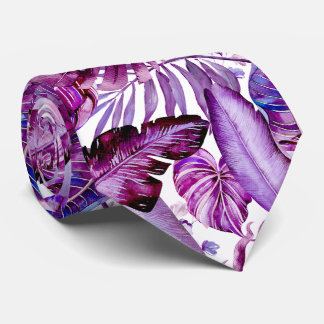 PixDezines Hawaiian Jungle Merlot Lila Laub Krawatte