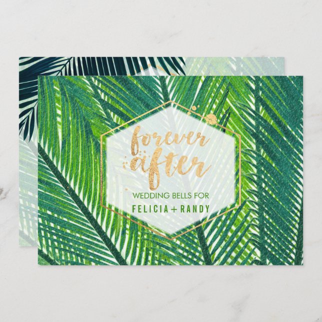 PixDezines Hawaiian Palm Fronds/DIY Hintergrund Einladung (Vorne/Hinten)