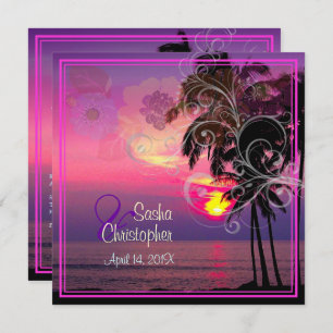 PixDezines HAWAIIAN SUNSET/STRAND/LUAU/WIRBEL Einladung