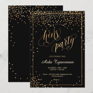 PixDezines Hens Party Imitats Gold Confetti Einladung