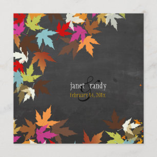 PixDezines Herbst/Ahorn-Blätter/rustikale Tafel Einladung