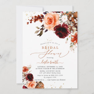 PixDezines Herbst-Aquarell-Blumen Brautparty Einladung
