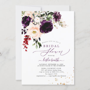 PixDezines Herbstblush Eggpflanze H2 Blume Einladung