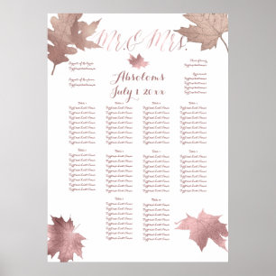 PixDezines Herbstlaub/Faux Roségold/Sitzordnung Ch Poster