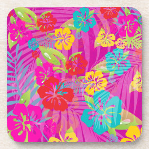 PixDezines Hibiskus/DIY-Hintergrundfarbe Getränkeuntersetzer