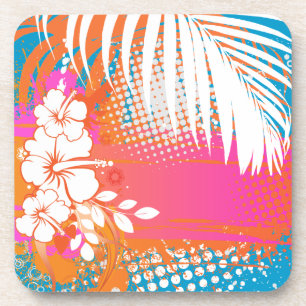 PixDezines Hibiskus/DIY Hintergrundfarbe Getränkeuntersetzer