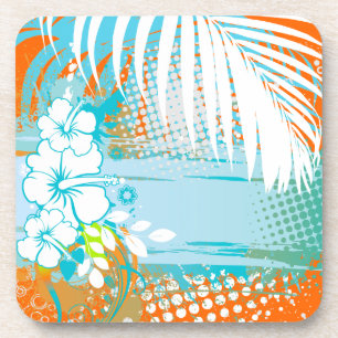 PixDezines Hibiskus/DIY-Hintergrundfarbe Getränkeuntersetzer