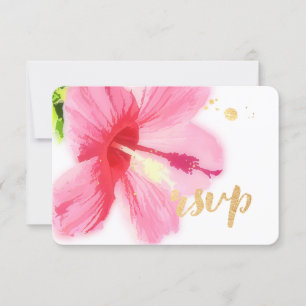 PixDezines Hibiskus/floral/uAwg RSVP Karte