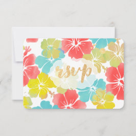 PixDezines Hibiskus/floral/uAwg RSVP Karte