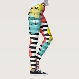 PixDezines Hibiskus/Gelb/Orange/Aqua/DIY Bckgrand Leggings
