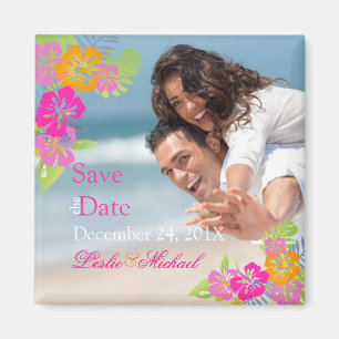 PixDezines Hibiskus leis, Save the Date Magnet