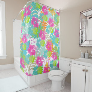 PixDezines Hibiskus/Regenwald/DIY Hintergrund Duschvorhang