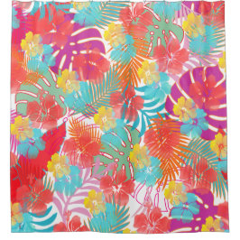 PixDezines Hibiskus/Regenwald/DIY Hintergrund Duschvorhang