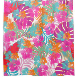 PixDezines Hibiskus/Regenwald/DIY Hintergrund Duschvorhang