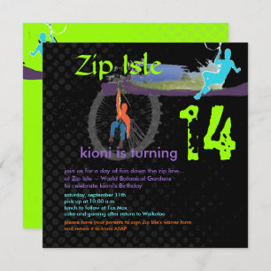 PixDezines HINTERGRUND/ZIP LINE INVITATION Einladung