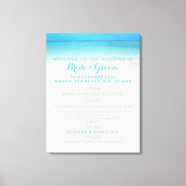 PixDezines Hochzeitsprogramm für den Strand Leinwanddruck (Vorderseite)